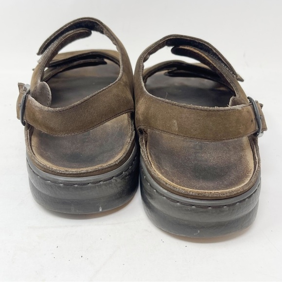 MEPHISTO MOBILS Men’s Brown Suede Three Strap Cork Footbed Sandals Size 43 US 13 - Picture 5 of 14